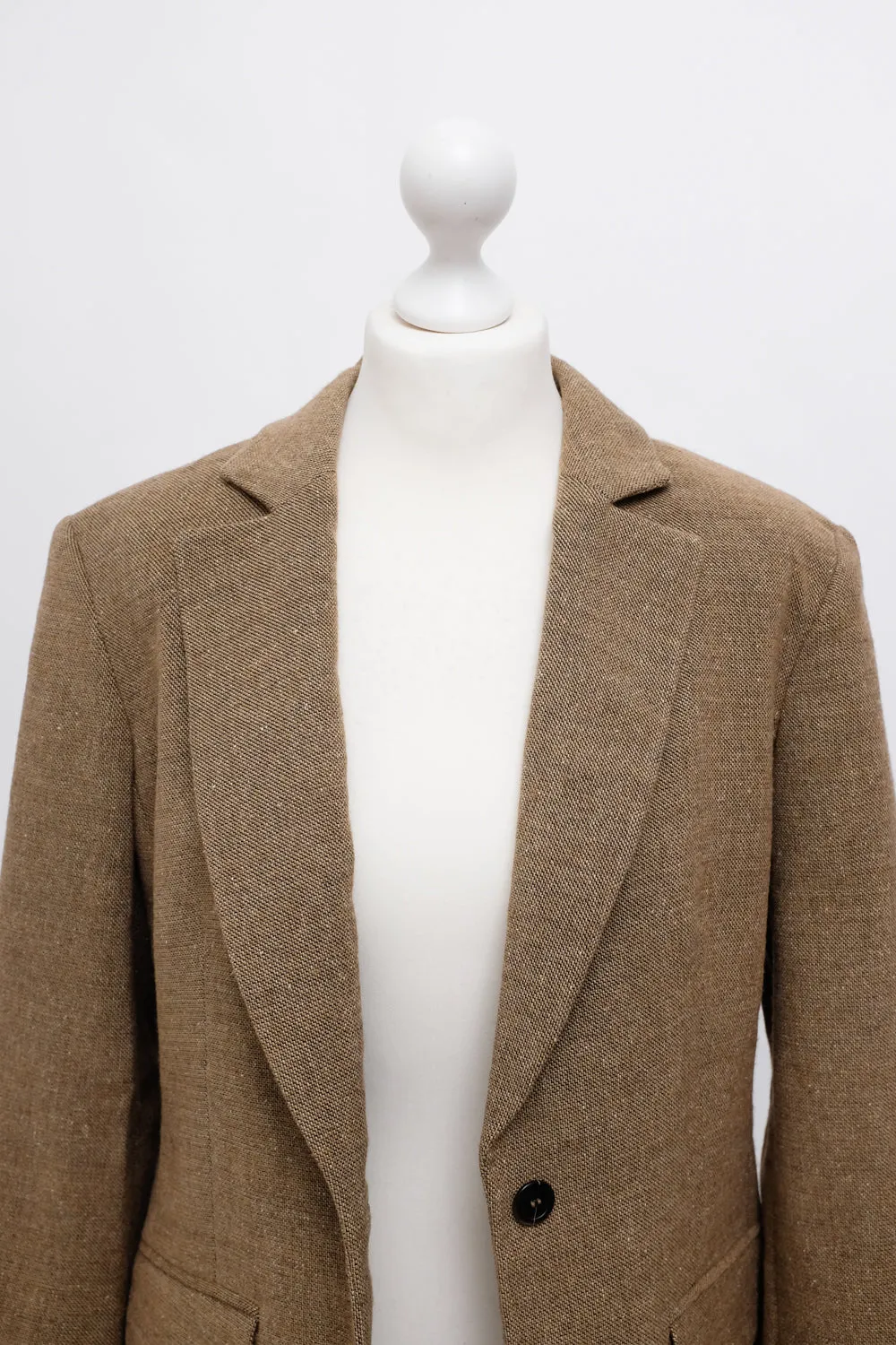 0065_BROWN WOOL BLEND SUIT BLAZER