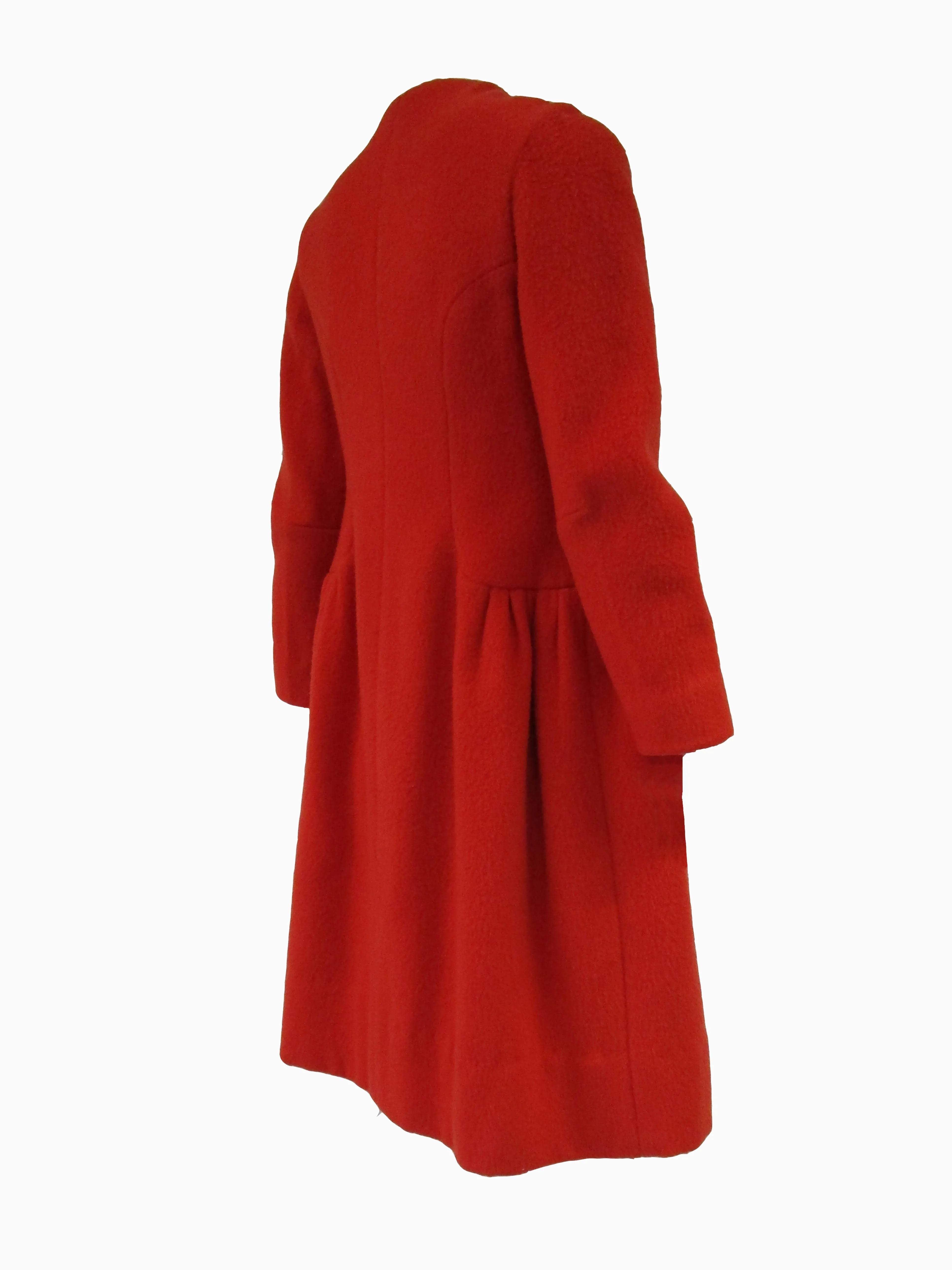 1970s Mod Orange Wool Coat Dress