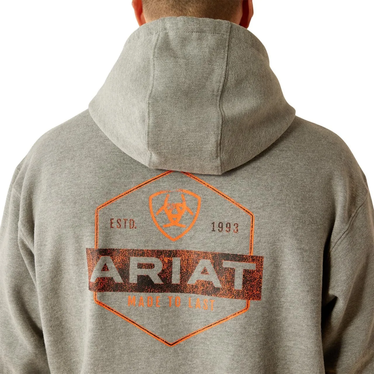 Ariat Men's Bold Hex Hoodie, Grey Heather