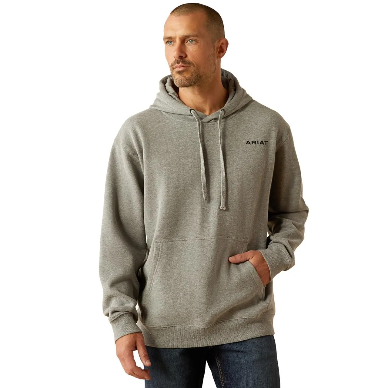 Ariat Men's Bold Hex Hoodie, Grey Heather