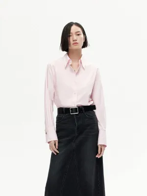 Back Pleated Cotton Shirt