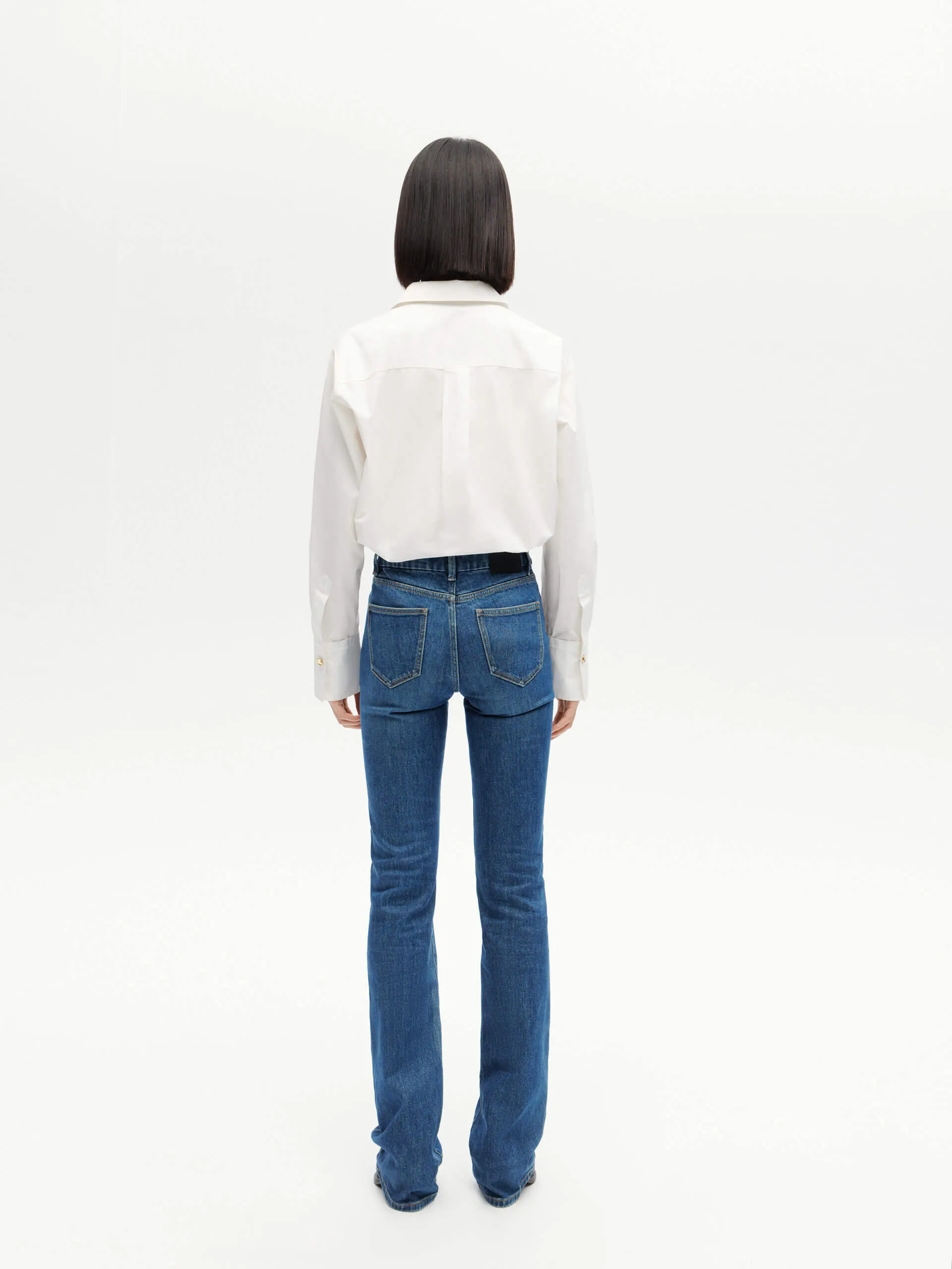 Back Pleated Cotton Shirt