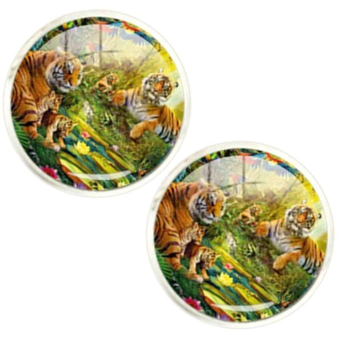 Bassin and Brown Tiger Cufflinks - Orange/Green