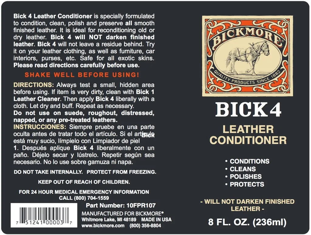 Bickmore Bick 4 Leather Conditioner (8 oz / 236ml)