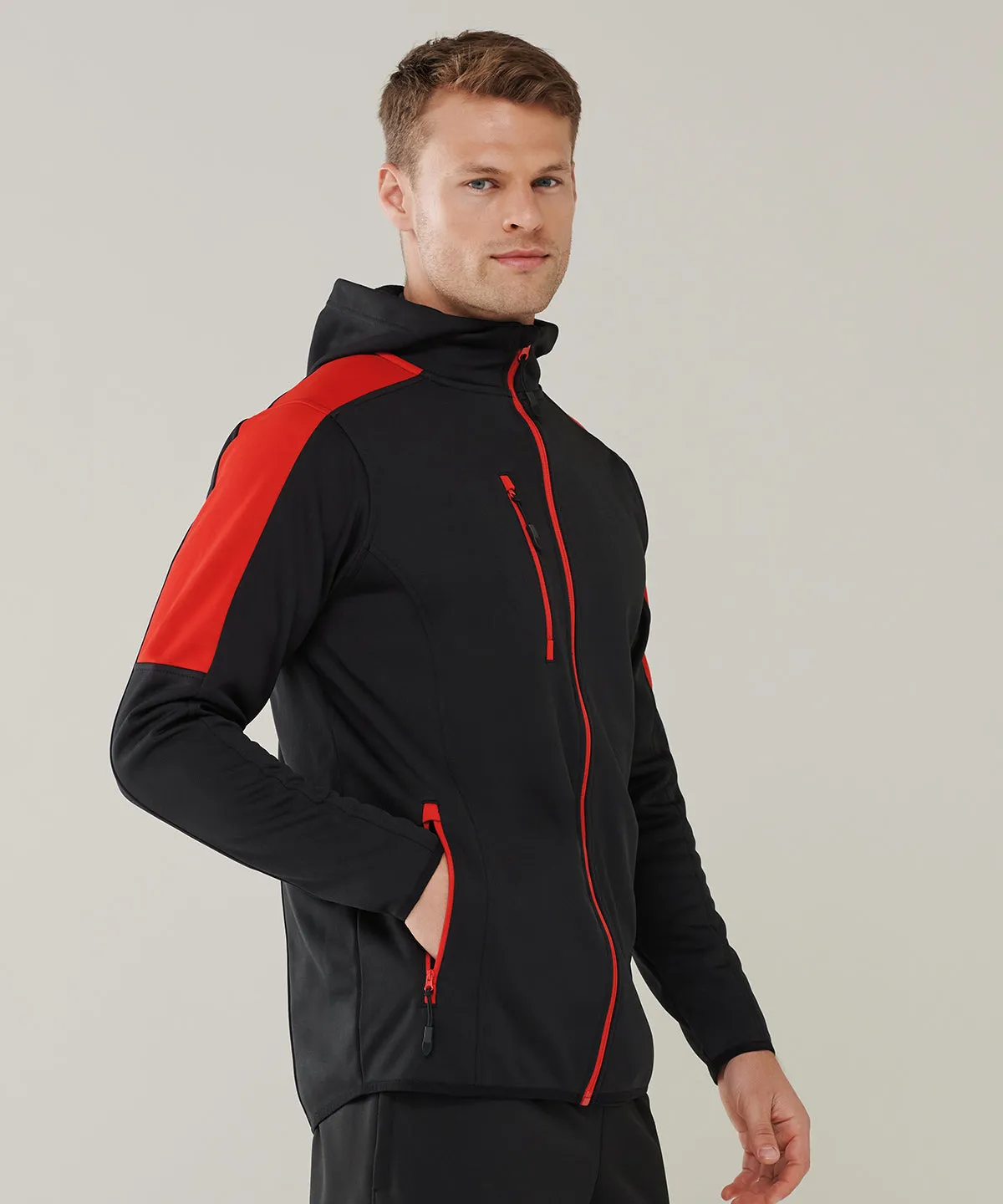 Black/Red - Active softshell jacket