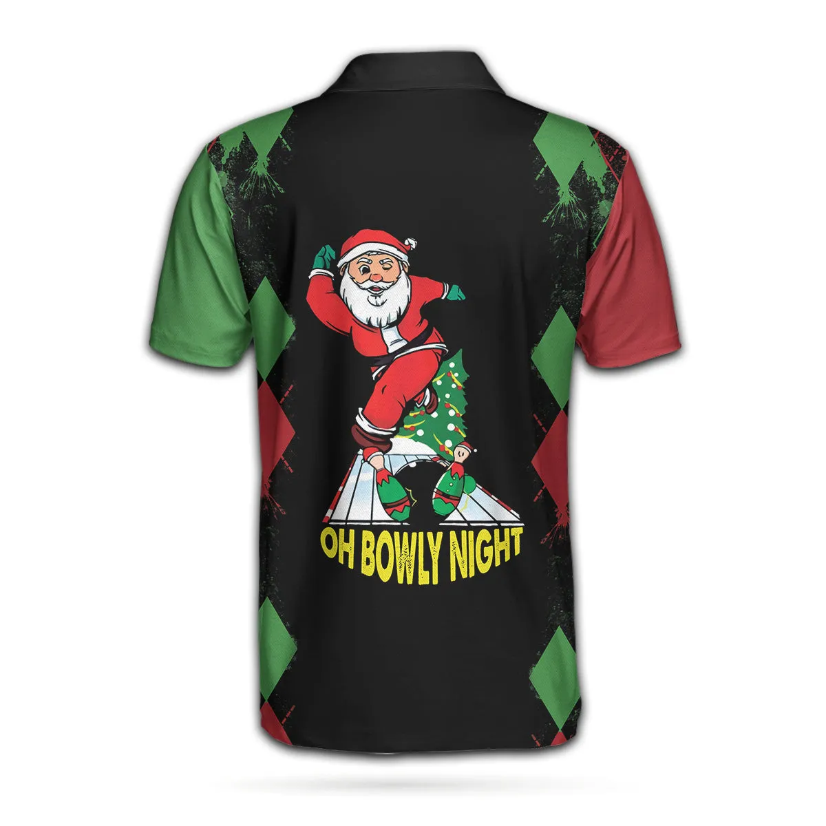 Bowly Night Polo Shirt, Christmas Themed Polo Shirt Design, Best Christmas Gift Idea For Bowling Lovers Coolspod