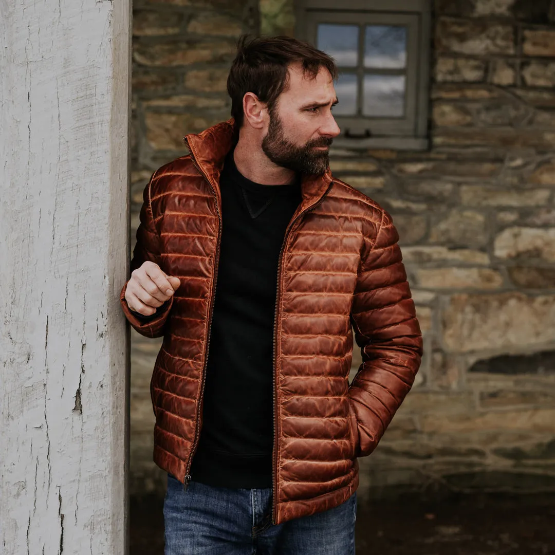 Bridger Leather Down Jacket | Light Brown