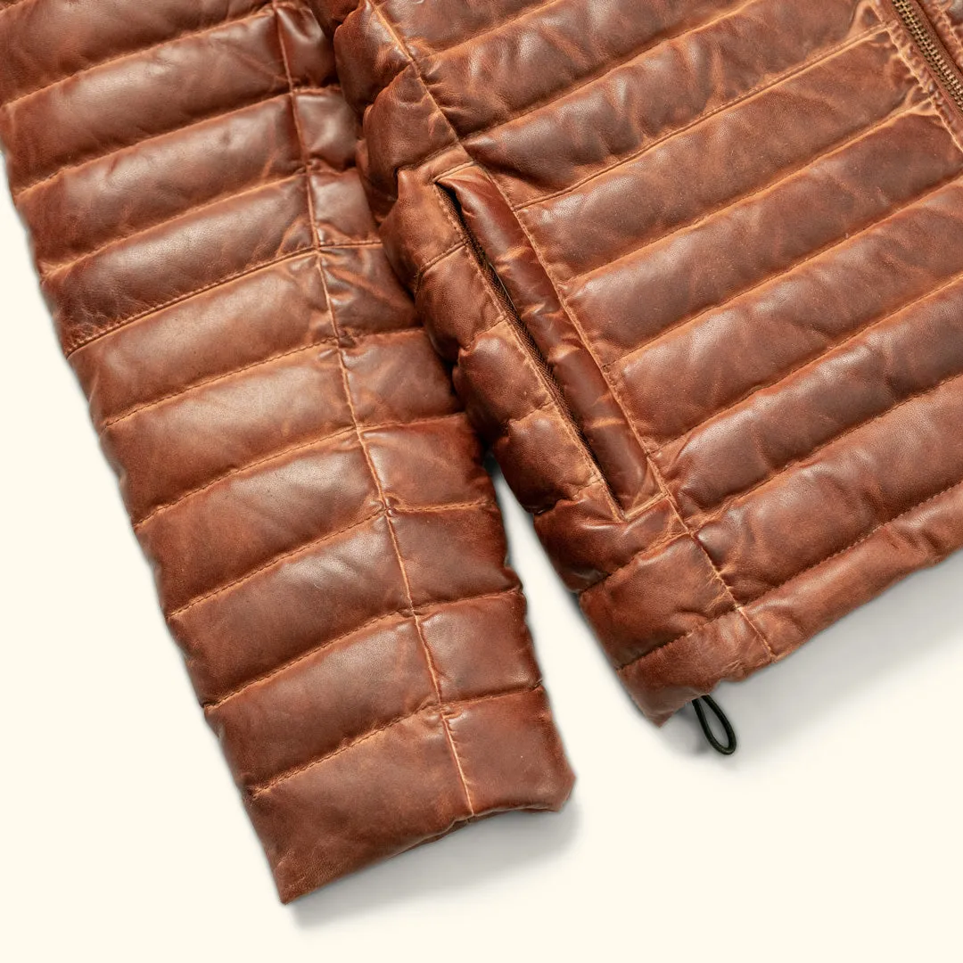 Bridger Leather Down Jacket | Light Brown