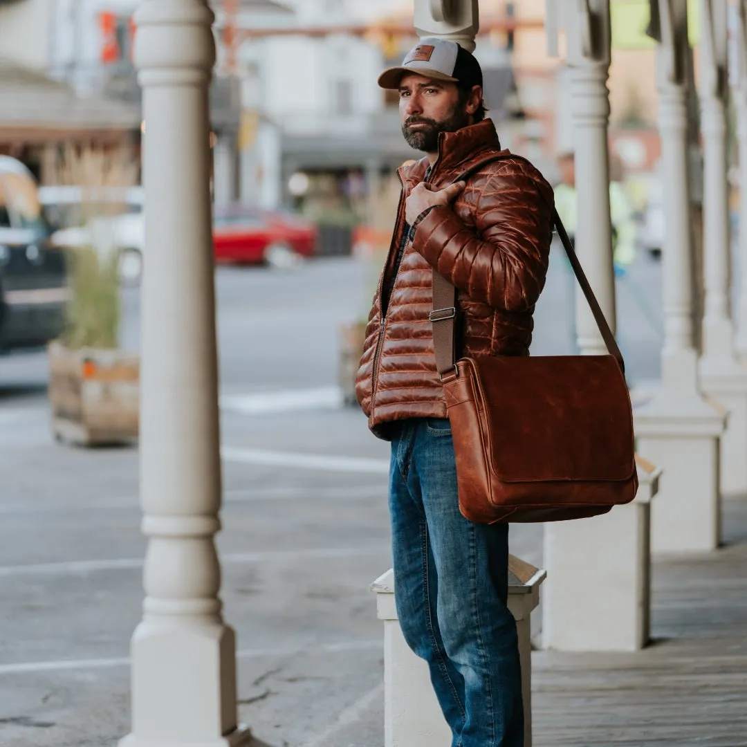 Bridger Leather Down Jacket | Light Brown