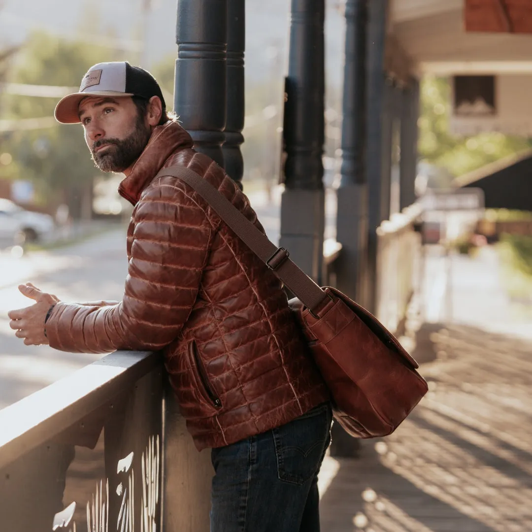 Bridger Leather Down Jacket | Light Brown