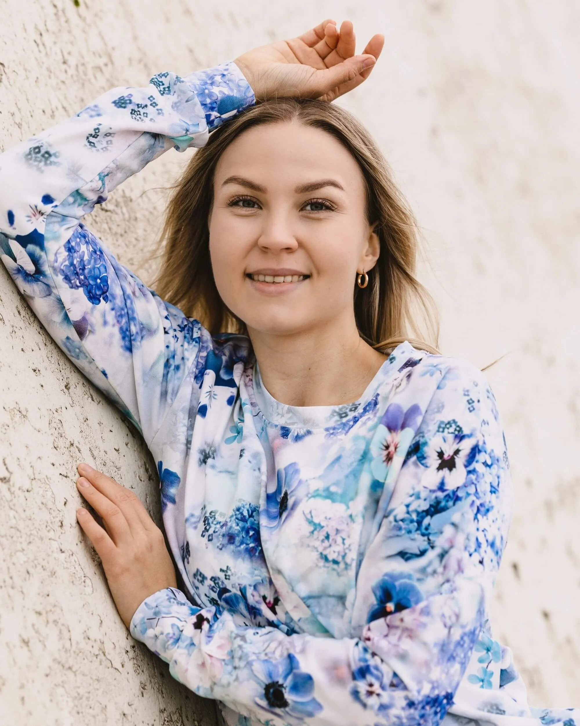 Casual Chic Print Shirt Lush Blue