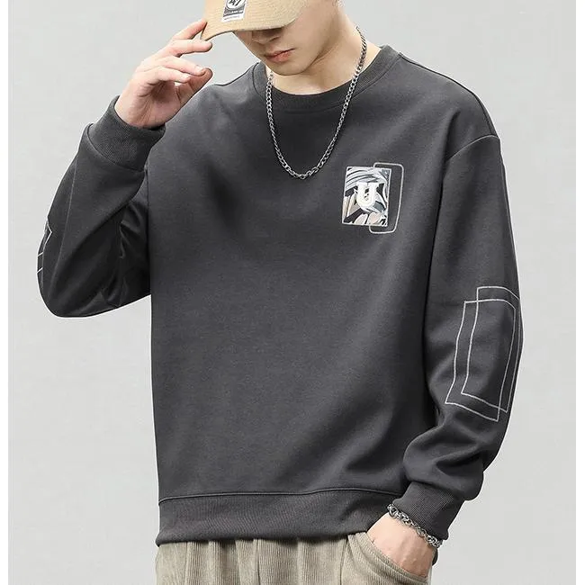 Casual Loose Fit Versatile Crew Neck Sweatshirt