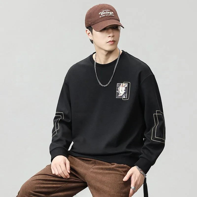 Casual Loose Fit Versatile Crew Neck Sweatshirt