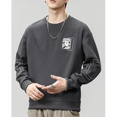 Casual Loose Fit Versatile Crew Neck Sweatshirt