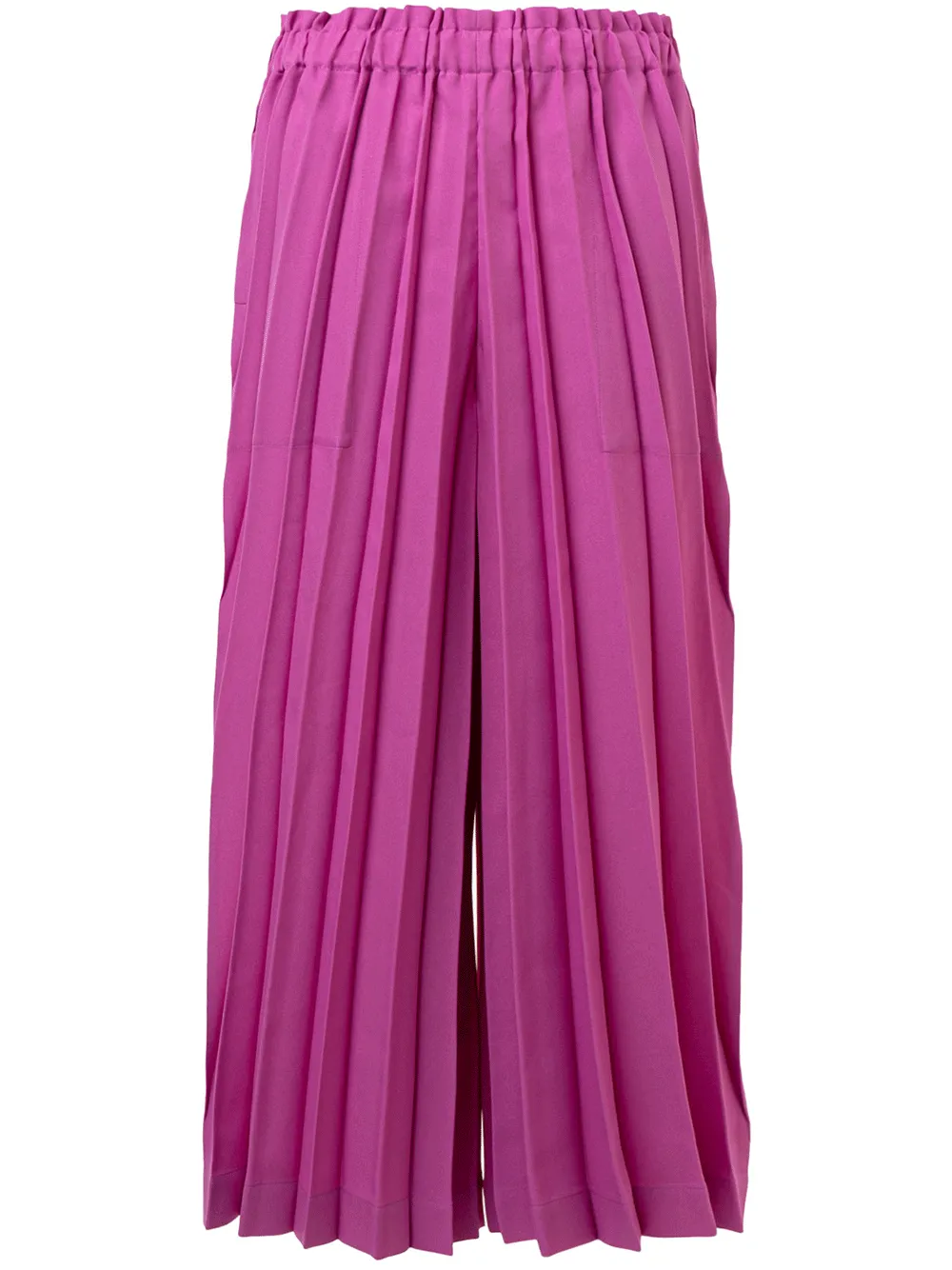 Color Pleats Bottom Straight Pants