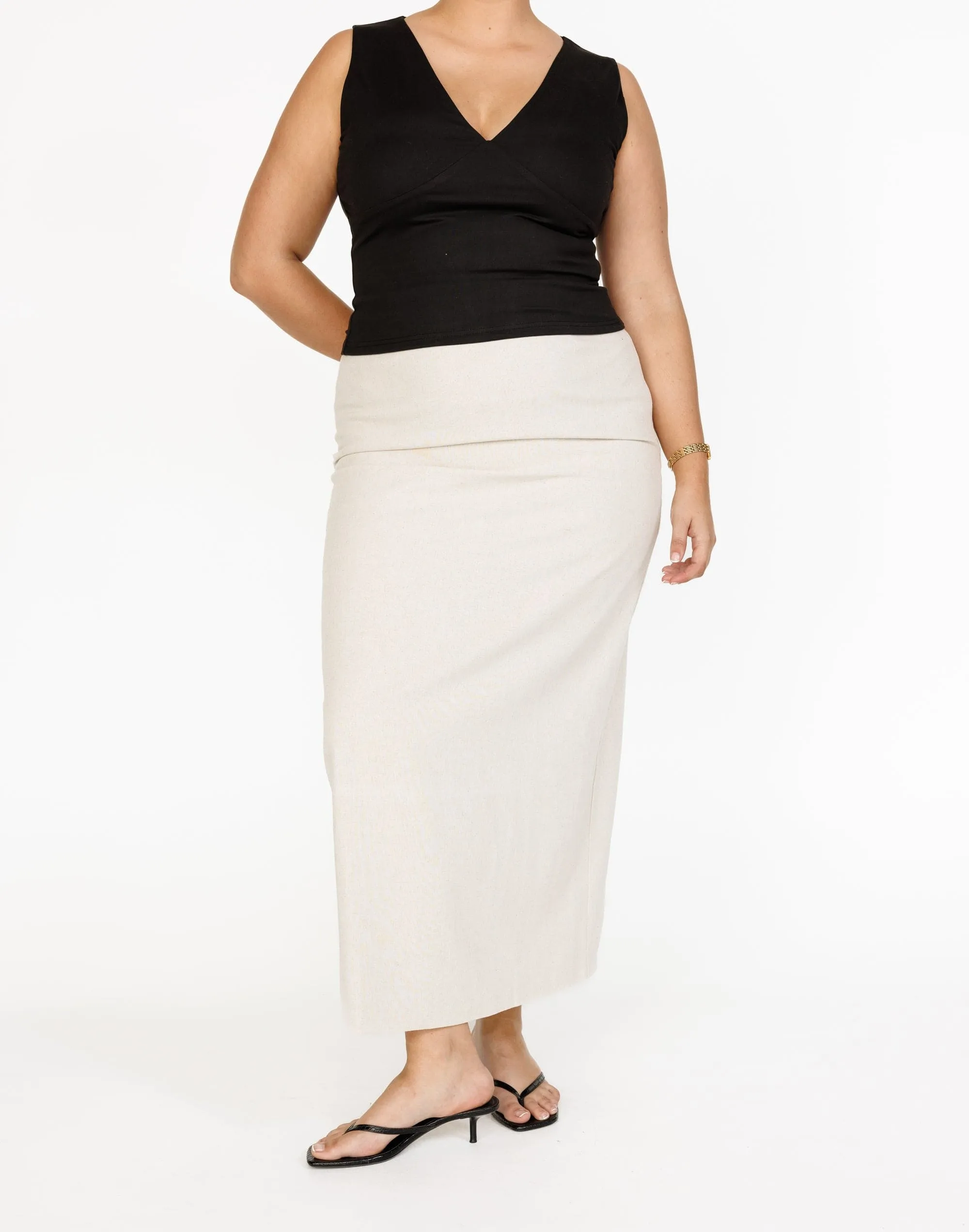 Como Linen Maxi Skirt (Oat)