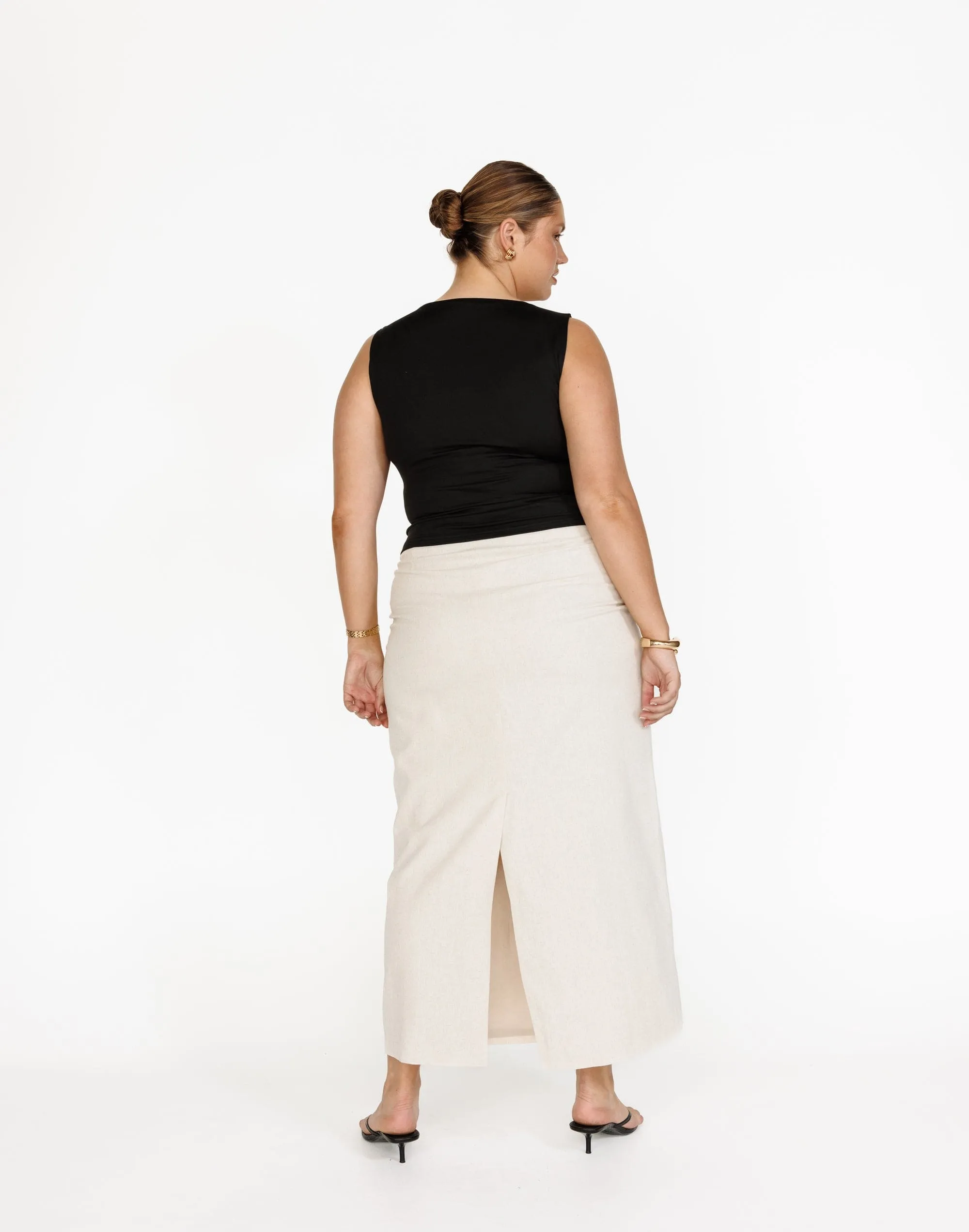 Como Linen Maxi Skirt (Oat)