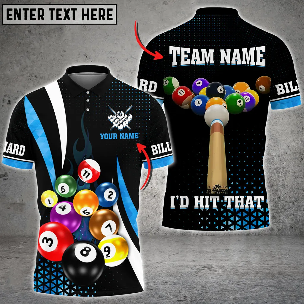 Coolspod Billiards I'd Hit That Multi Color Options Customized Name 3D Polo Shirt