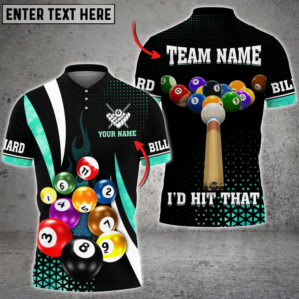 Coolspod Billiards I'd Hit That Multi Color Options Customized Name 3D Polo Shirt