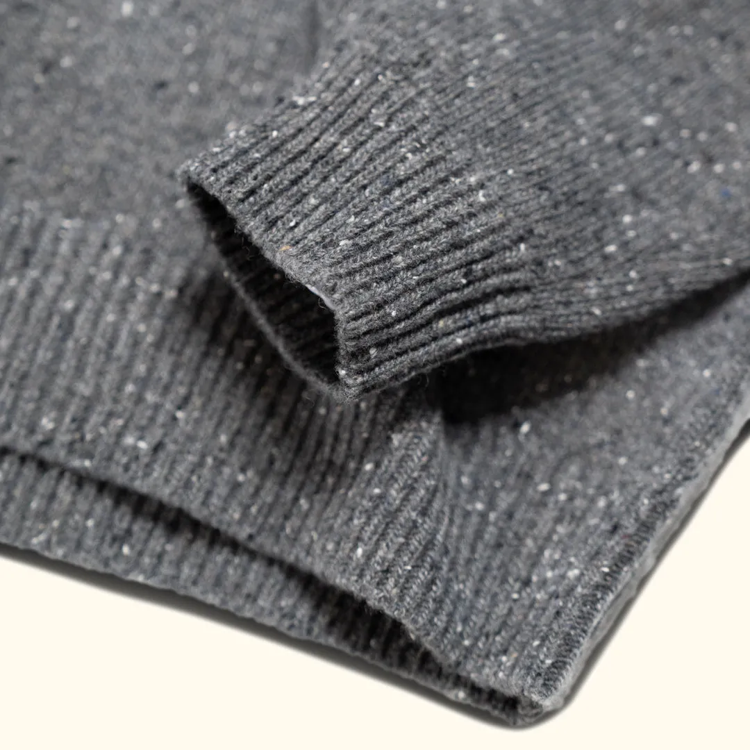 Crewneck Wool Sweater | Charcoal Gray Fleck