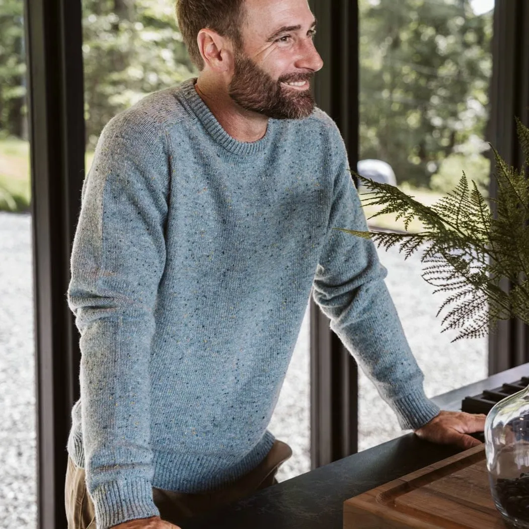 Crewneck Wool Sweater | Sea Fleck