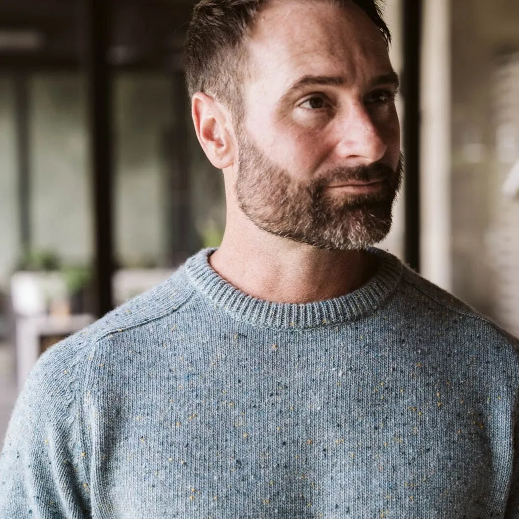 Crewneck Wool Sweater | Sea Fleck