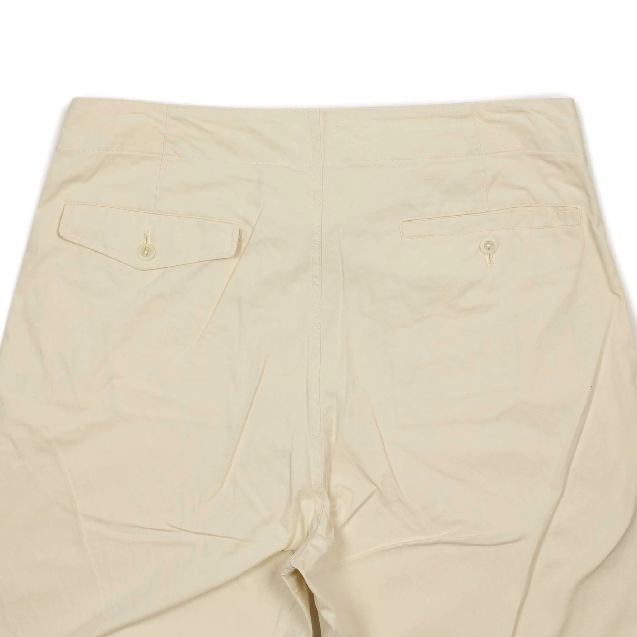 D-ring belted trousers in natural slubby cotton twill