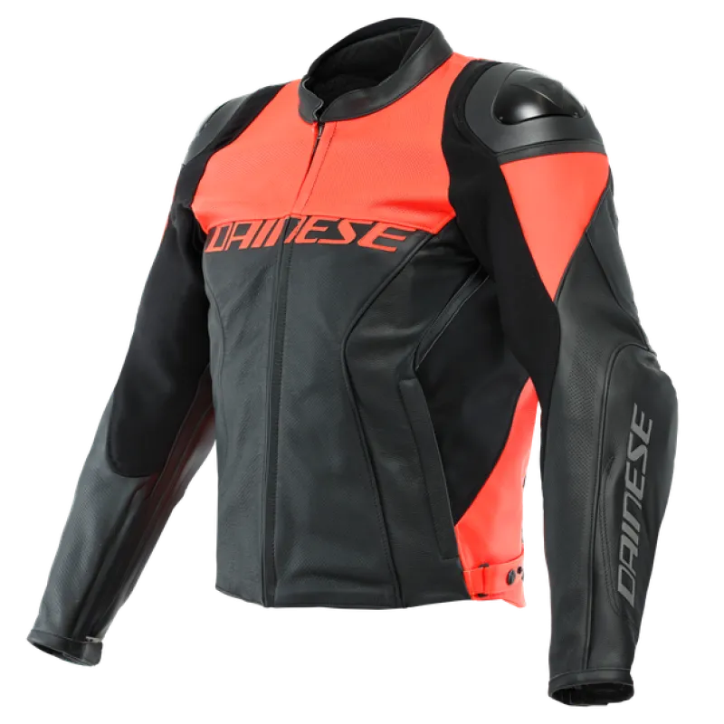 Dainese Racing 4 Leather Jacket Perforated Black/Fluorescent