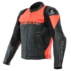 Dainese Racing 4 Leather Jacket Perforated Black/Fluorescent