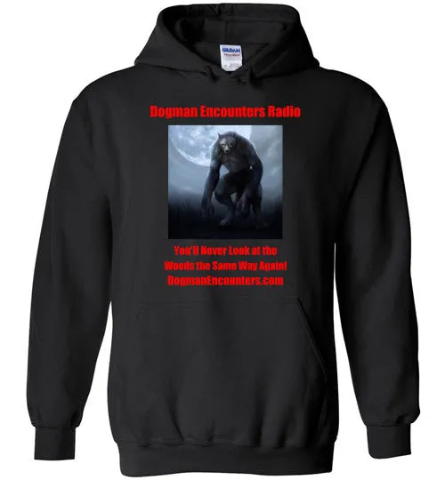 Dogman Encounters Nocturnal Collection Hooded Sweatshirt (red font)