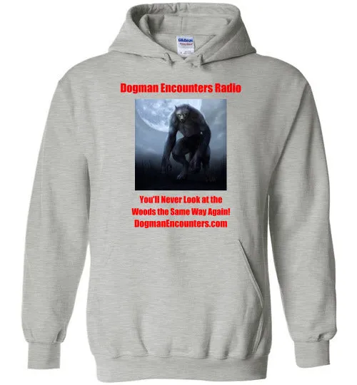 Dogman Encounters Nocturnal Collection Hooded Sweatshirt (red font)