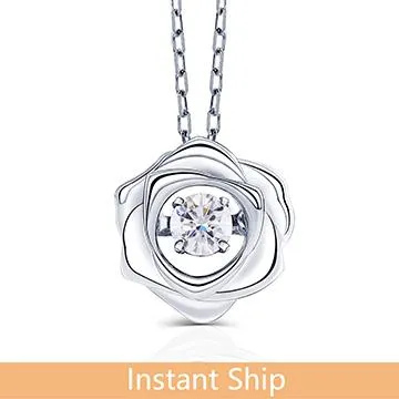 doveggs diamond 18k white gold center 0.15 carat diamond pendant necklace