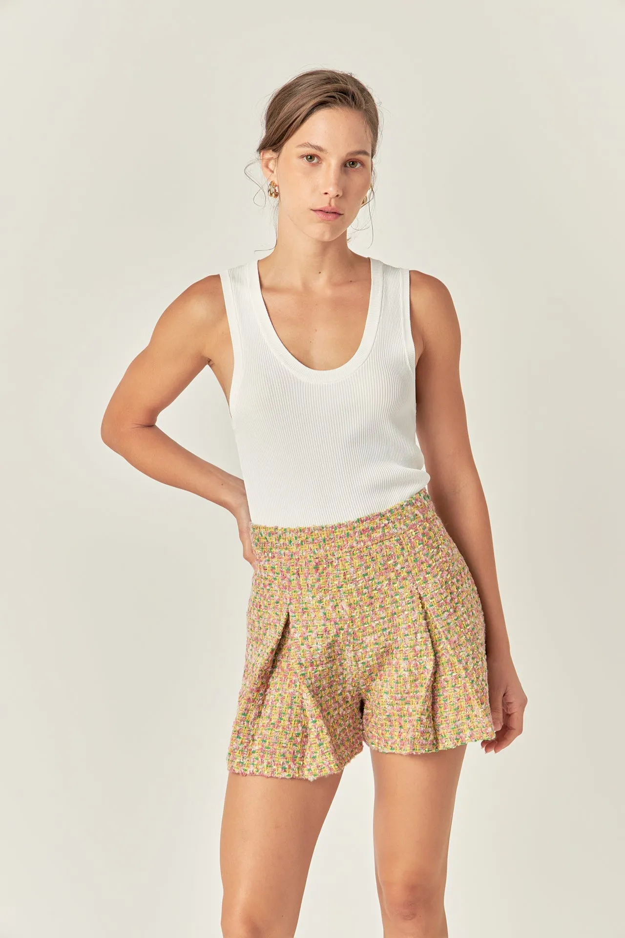 English Factory - Boucle Pleated Shorts