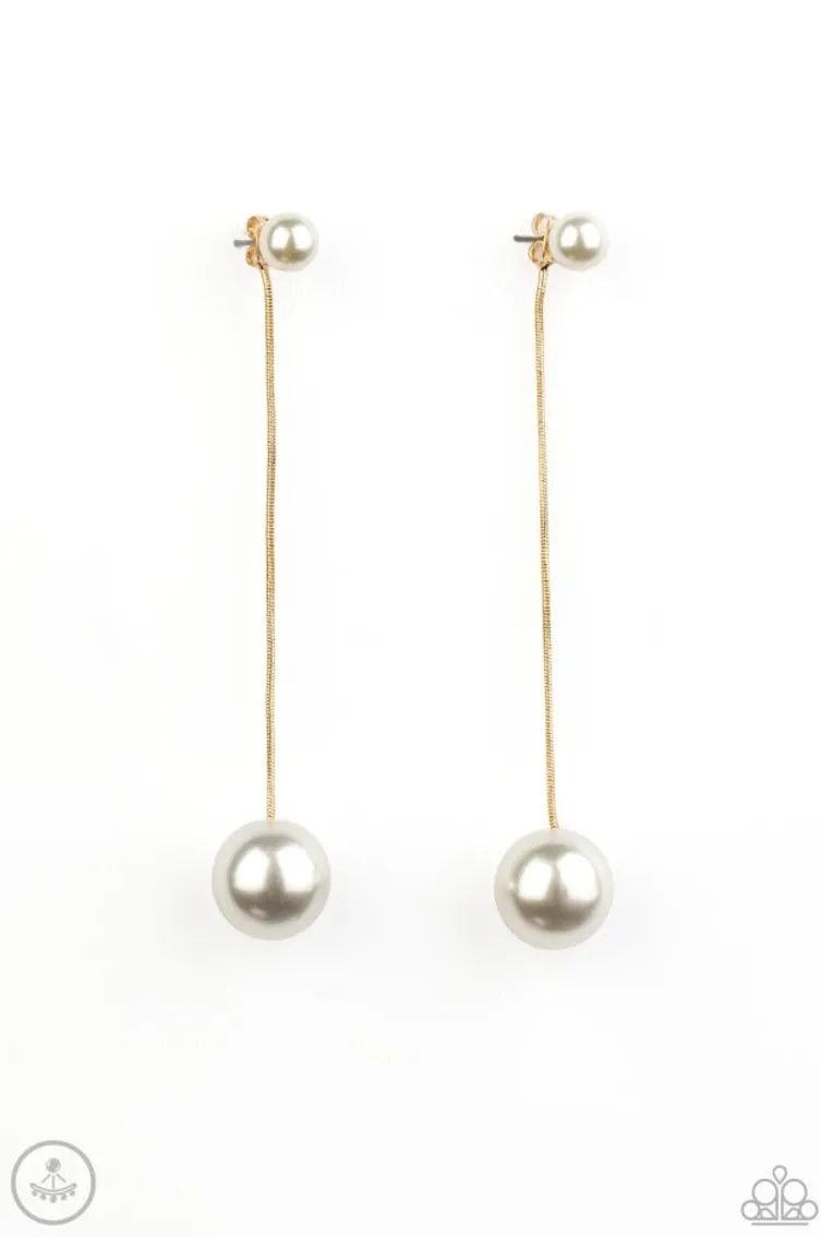 Extended Elegance Gold Post Earrings - Paparazzi Accessories