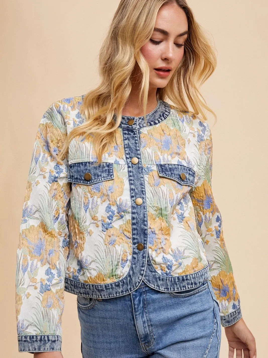 Floral Jacquard Jacket