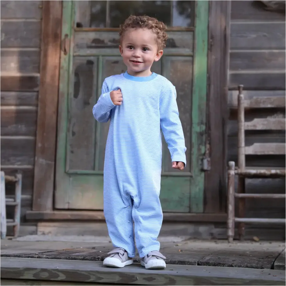 James Romper Light Blue Stripe