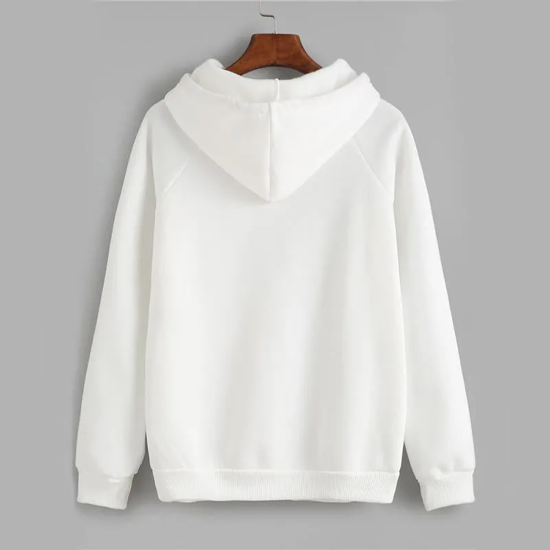 Long Sleeve Seam Drawstring Sweatshirt