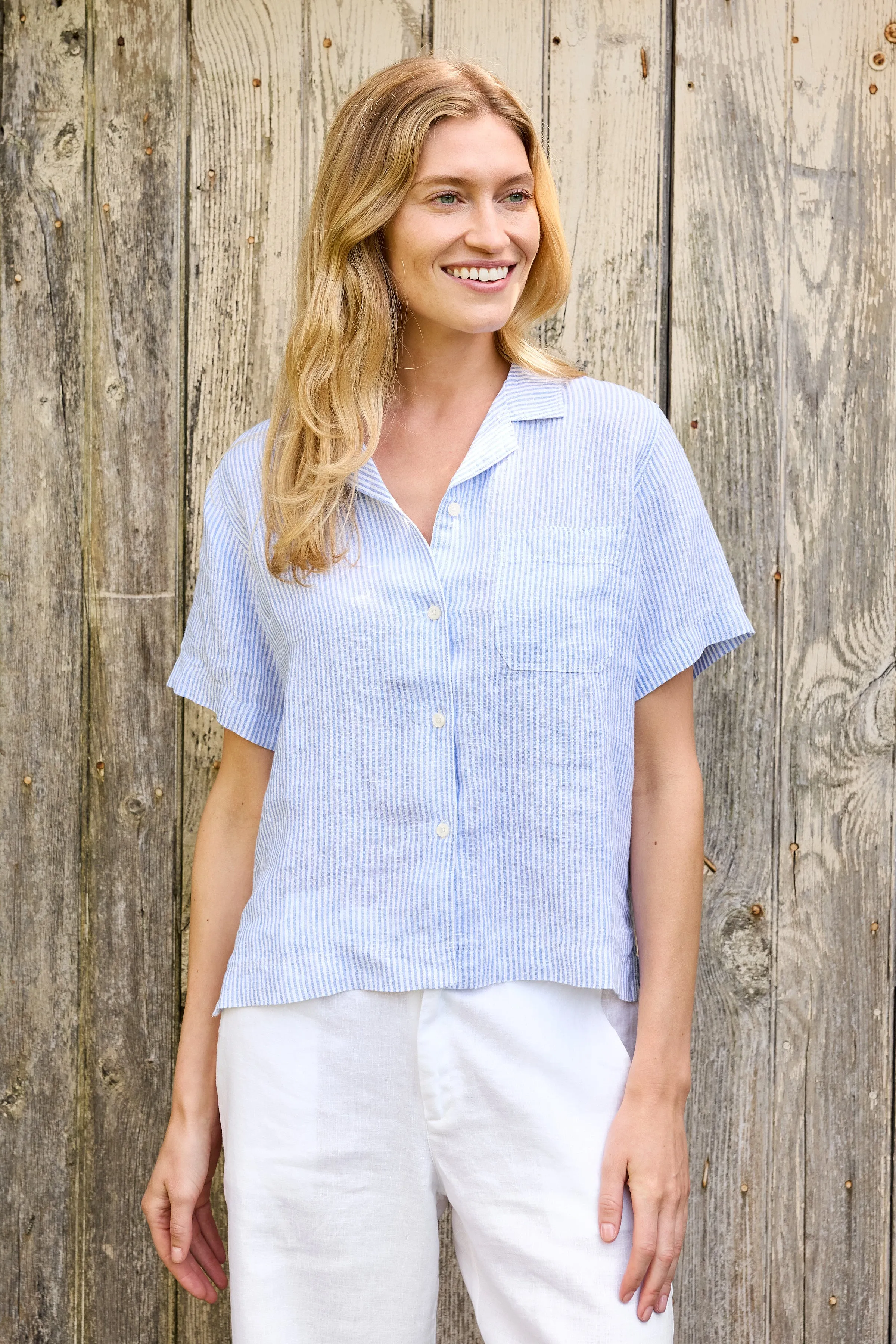 Maddie Camp Shirt - Blue Stripe