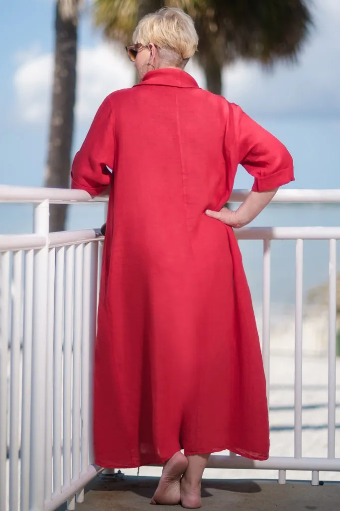 Mara Cowl Neck Linen Maxi Dress (DQ103)