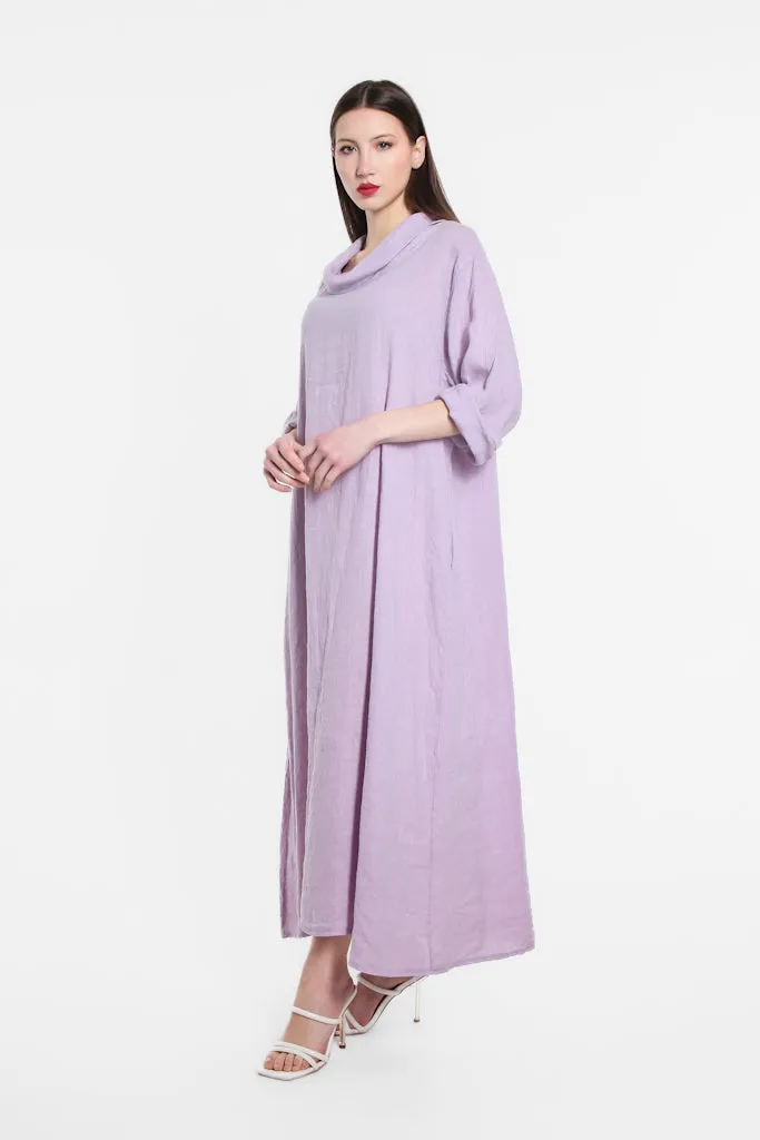 Mara Cowl Neck Linen Maxi Dress (DQ103)