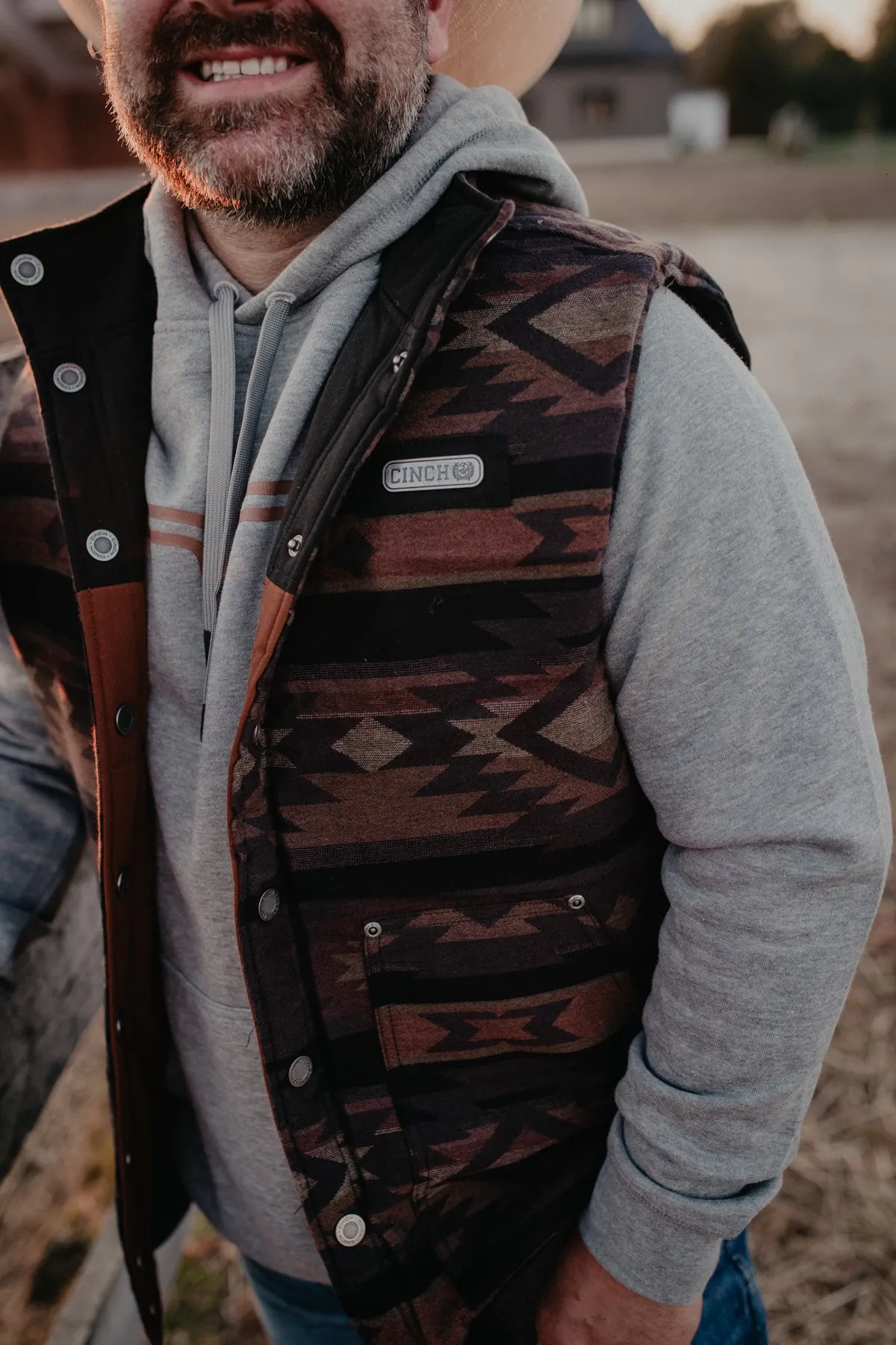 Men's CINCH Reversible Brown Vest (XS-XXL)