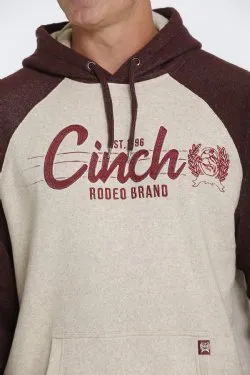 MEN'S CINCH RODEO BRAND HOODIE - KHAKI / BURGUNDY