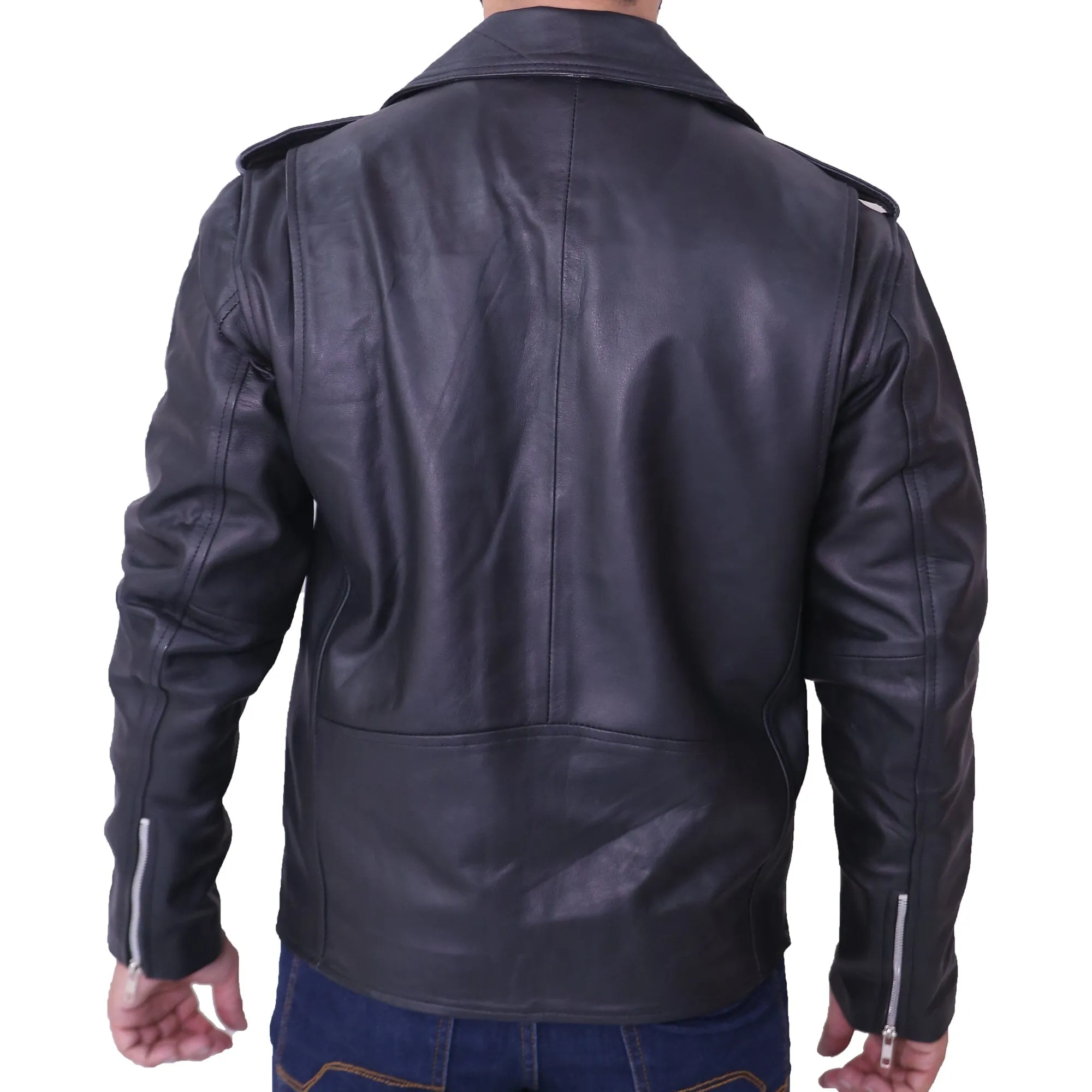 Men's Slim Fit Adam Levine Black Leather Jacket