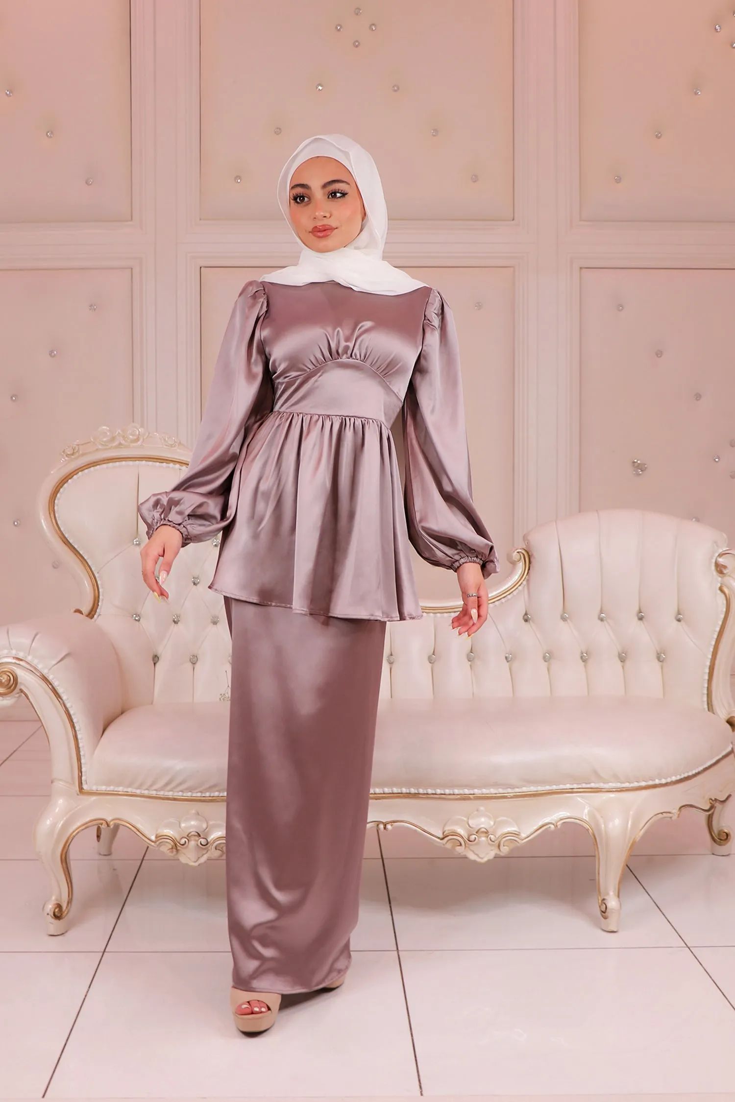 Mia Satin Top- Lavender