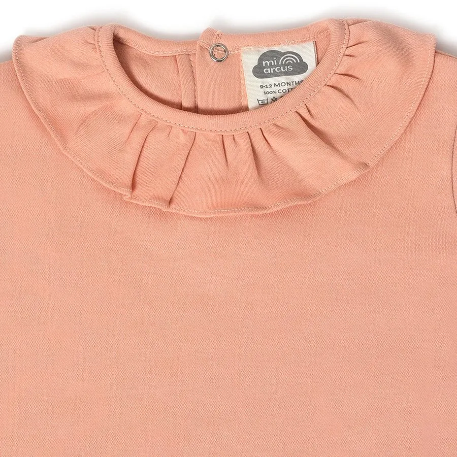 Misty Blooming Corduroy Set Peach