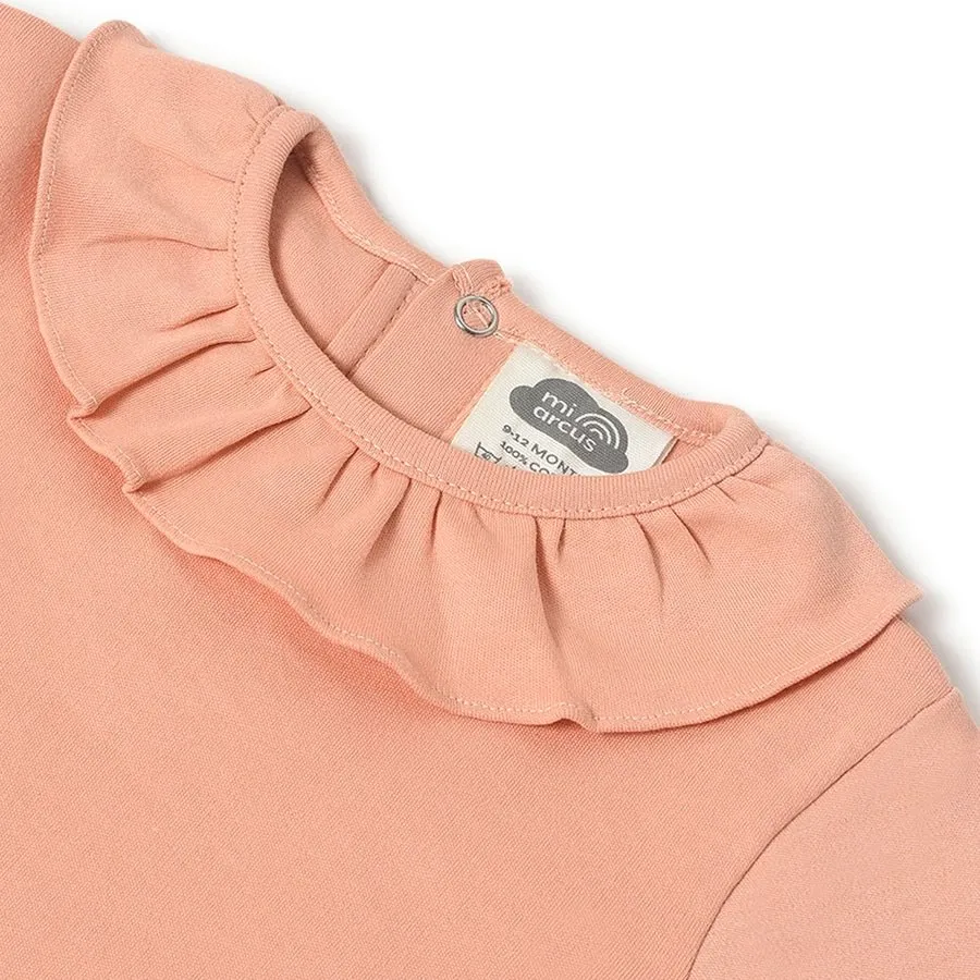 Misty Blooming Corduroy Set Peach