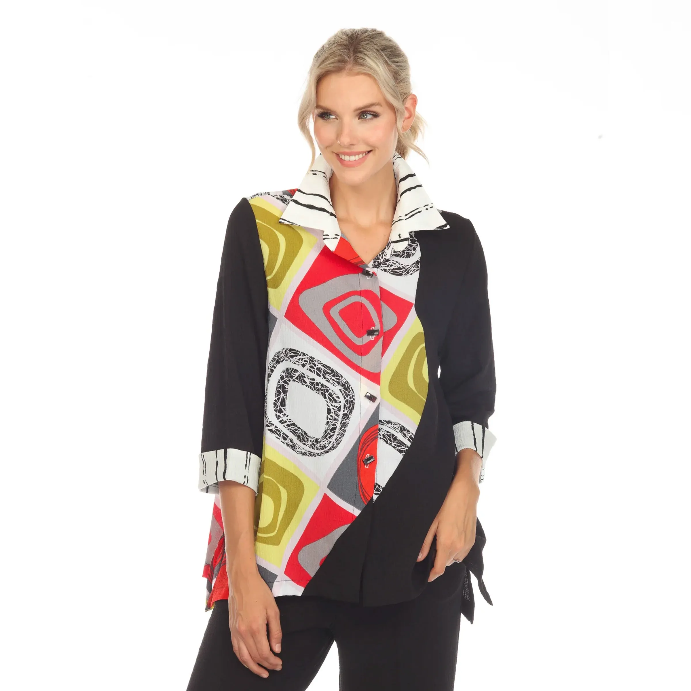 Moonlight Abstract Art Print Blouse - 3702