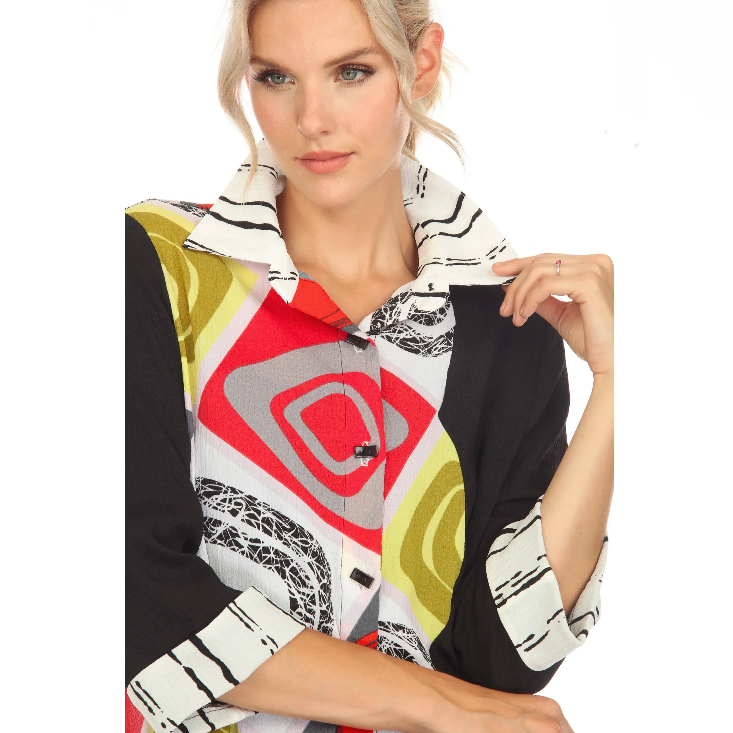 Moonlight Abstract Art Print Blouse - 3702