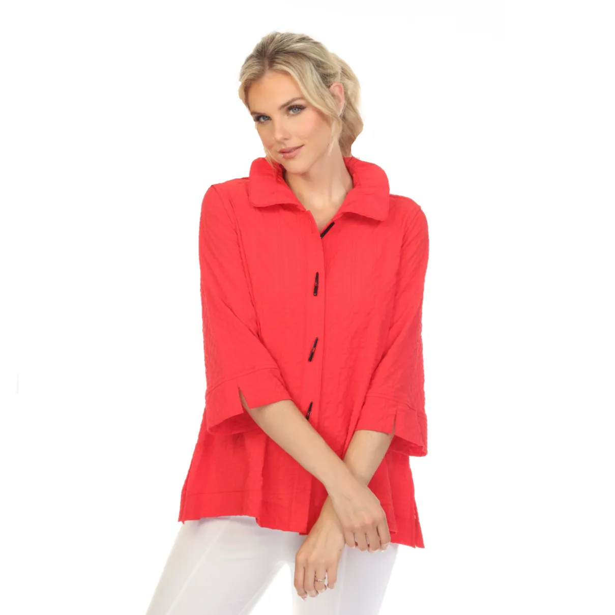 Moonlight by Y&S Blouse/Jacket in Red - 3075SOL-RD