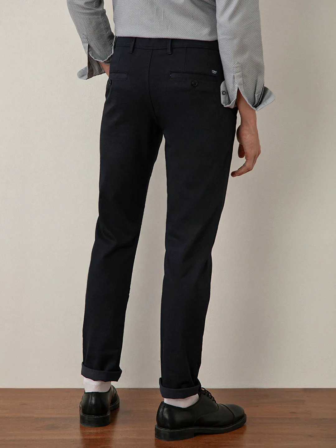 Navy Plain Stretch Trouser